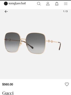 Gucci Gold Metal Sunglasses with Gray Gradient Lenses
